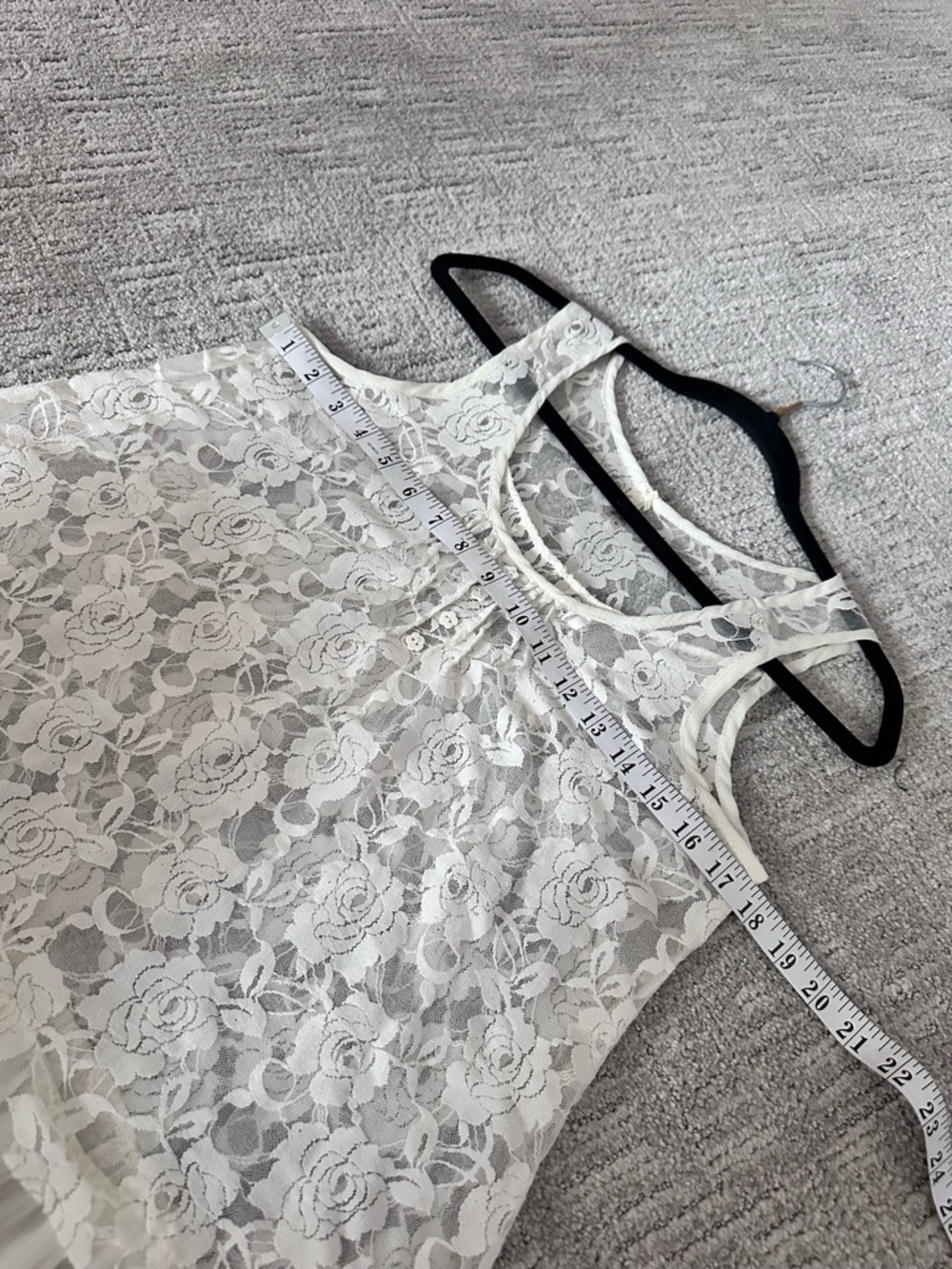 ⚡️Lapis White Lace Sheer Camisole Tank | Small | Floral pattern | BOHO - Picture 12 of 15